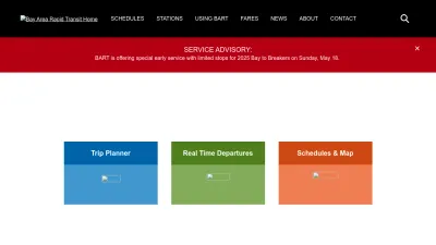 Screenshot of Bart.gov