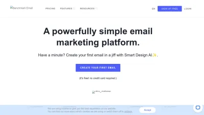 Screenshot of Benchmarkemail.com