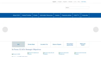 Screenshot of Icao.int