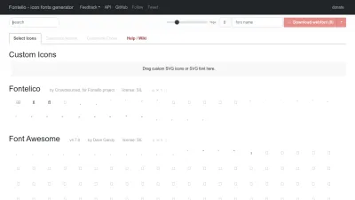 Screenshot of Fontello.com