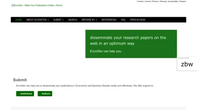 Screenshot of Econstor.eu