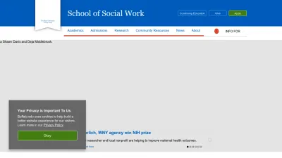 Screenshot of Socialwork.buffalo.edu