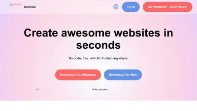 Screenshot of Mobirise.com
