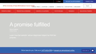 Screenshot of Mdanderson.org