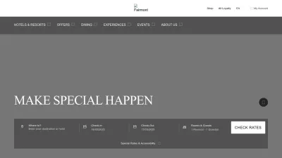 Screenshot preview of fairmont.com