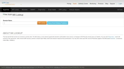 Screenshot of Mxtoolbox.com