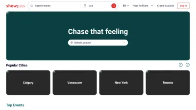 Screenshot of Showpass.com