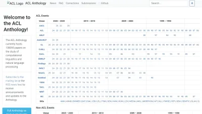 Screenshot of Aclanthology.org