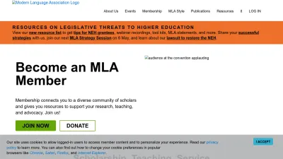 Screenshot of Mla.org