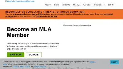 Screenshot preview of mla.org