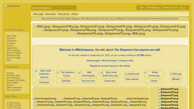 Screenshot of Simpsonswiki.com