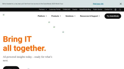 Screenshot of Solarwinds.com