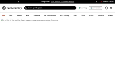 Screenshot preview of backcountry.com