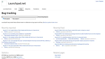 Screenshot of Bugs.launchpad.net