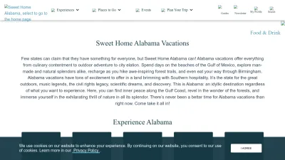 Screenshot of Alabama.travel