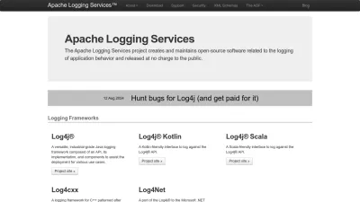 Screenshot of Logging.apache.org