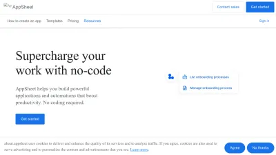 Screenshot preview of appsheet.com