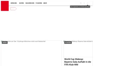 Screenshot preview of tz.de