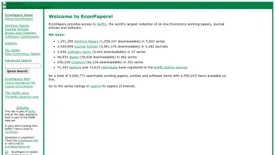 Screenshot of Econpapers.repec.org