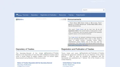 Screenshot of Treaties.un.org