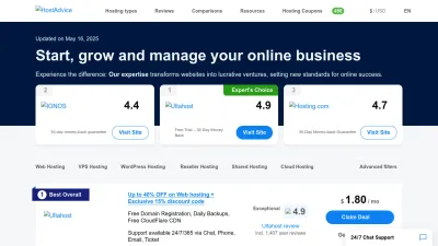 Screenshot preview of hostadvice.com