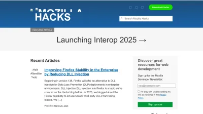 Screenshot of Hacks.mozilla.org