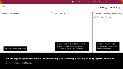 Screenshot preview of vt.edu