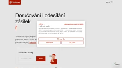 Screenshot of Zasilkovna.cz