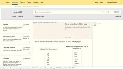 Screenshot of Dict.leo.org