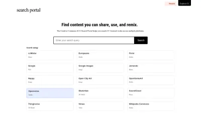 Screenshot of Search.creativecommons.org