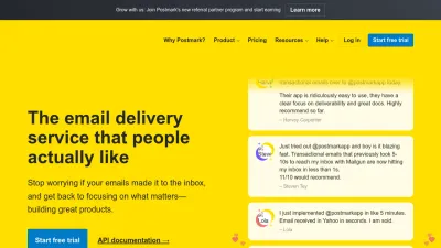 Screenshot preview of postmarkapp.com