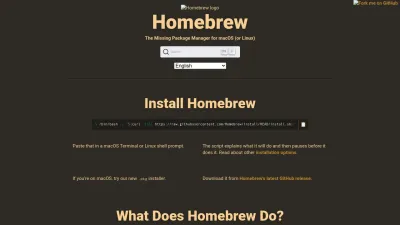 Screenshot of Brew.sh