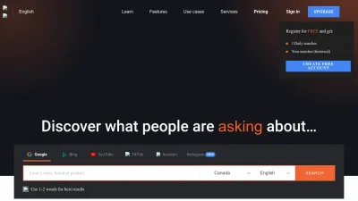 Screenshot of Answerthepublic.com