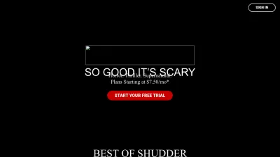 Screenshot of Shudder.com