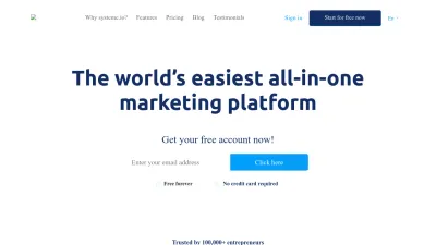 Screenshot of Systeme.io