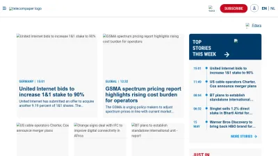Screenshot of Telecompaper.com