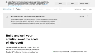 Screenshot preview of partner.microsoft.com