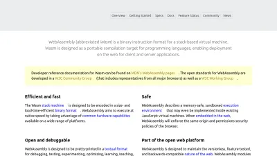 Screenshot of Webassembly.org