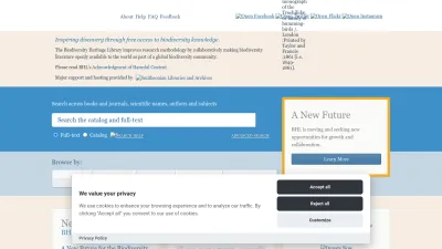 Screenshot of Biodiversitylibrary.org