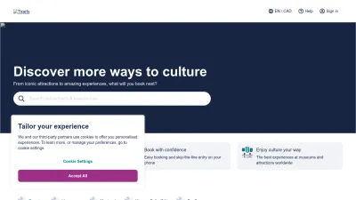 Screenshot of Tiqets.com