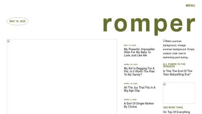 Screenshot preview of romper.com