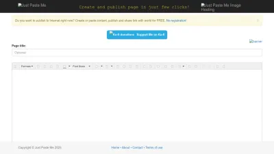Screenshot of Justpaste.me