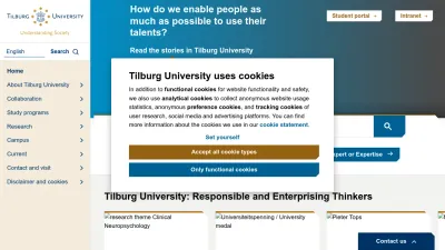 Screenshot preview of tilburguniversity.edu