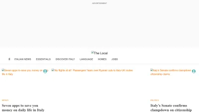 Screenshot of Thelocal.it
