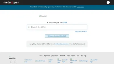 Screenshot of Metacpan.org