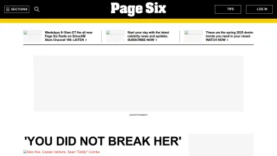 Screenshot of Pagesix.com