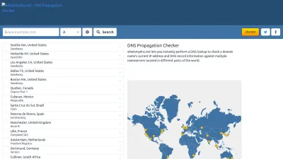 Screenshot of Whatsmydns.net