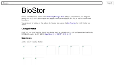 Screenshot of Biostor.org