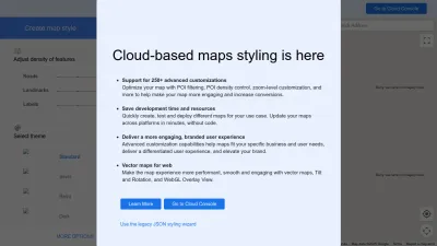 Screenshot of Mapstyle.withgoogle.com