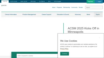 Screenshot of Acog.org